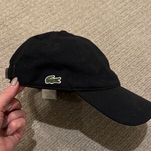 Lacoste Black Baseball Cap with Logo